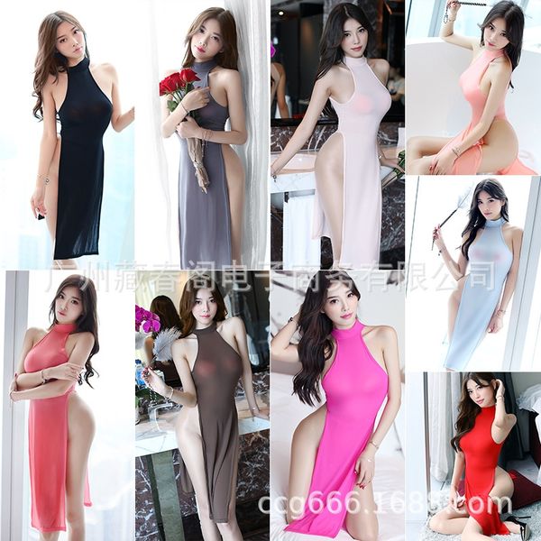 ebqry cos evening dress temptation women's long skirt long skirt dress uniform perspective pajamas cheongsam hanging neck super high fo, Black;white
ebqry cos evening dress temptation women's long skirt long skirt dress uniform perspective pajamas cheongsam hanging neck super high fo, Black;white