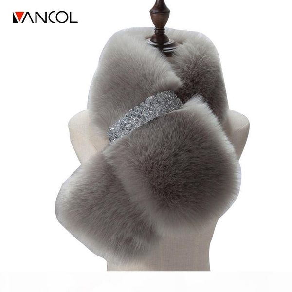 vancol 2016 brand luxury large size 95*15cm scarf women winter women scarf female neck warmer faux fox fur scarf su, Blue;gray
vancol 2016 brand luxury large size 95*15cm scarf women winter women scarf female neck warmer faux fox fur scarf su, Blue;gray
