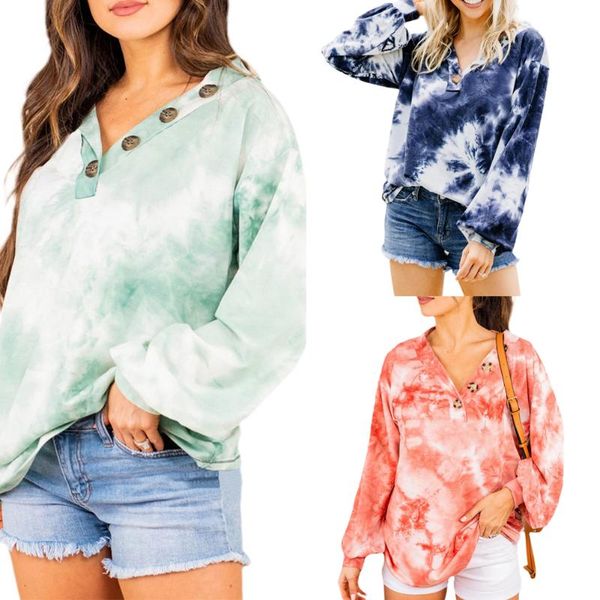 women's tie dye print running t-shirts long sleeve button v neck loose pullover female fitness gym yoga sportwear, Black;blue
women's tie dye print running t-shirts long sleeve button v neck loose pullover female fitness gym yoga sportwear, Black;blue