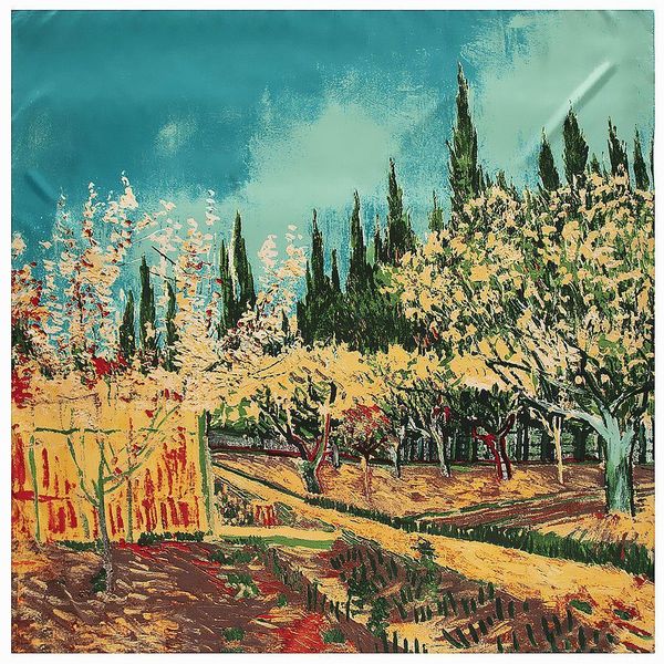 van gogh large size silk square scarf forest oil painting neckerchief bandana women hijab headwear shawl vintage handmade scarves 130*130 cm, Blue;gray
van gogh large size silk square scarf forest oil painting neckerchief bandana women hijab headwear shawl vintage handmade scarves 130*130 cm, Blue;gray