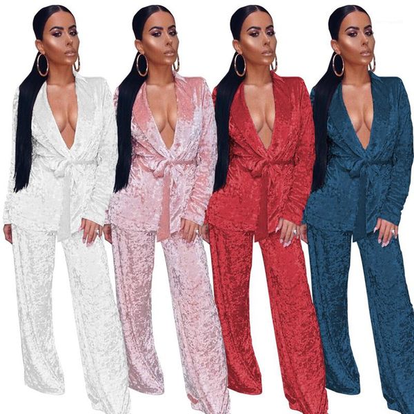 pants matching sets fashion bandage autumn and winter womens tracksuits lapel neck tees with long pants designer womens long, White
pants matching sets fashion bandage autumn and winter womens tracksuits lapel neck tees with long pants designer womens long, White