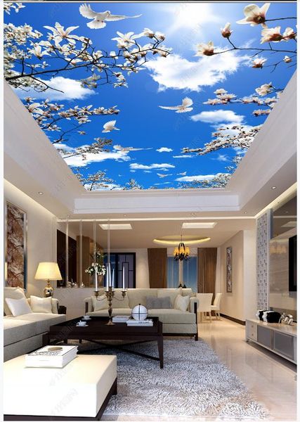 custom ceiling murals wallpapers 3d zenith mural blue sky, white clouds, flowers, sun ceiling wallpaper for living room decoration
custom ceiling murals wallpapers 3d zenith mural blue sky, white clouds, flowers, sun ceiling wallpaper for living room decoration