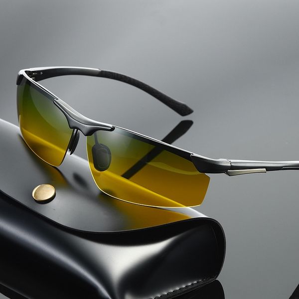 new aluminum magnesium polarized sun anti-uv men driver driving day and night dual-use glasses sunglasses fashionable sunglasses, Silver
new aluminum magnesium polarized sun anti-uv men driver driving day and night dual-use glasses sunglasses fashionable sunglasses, Silver