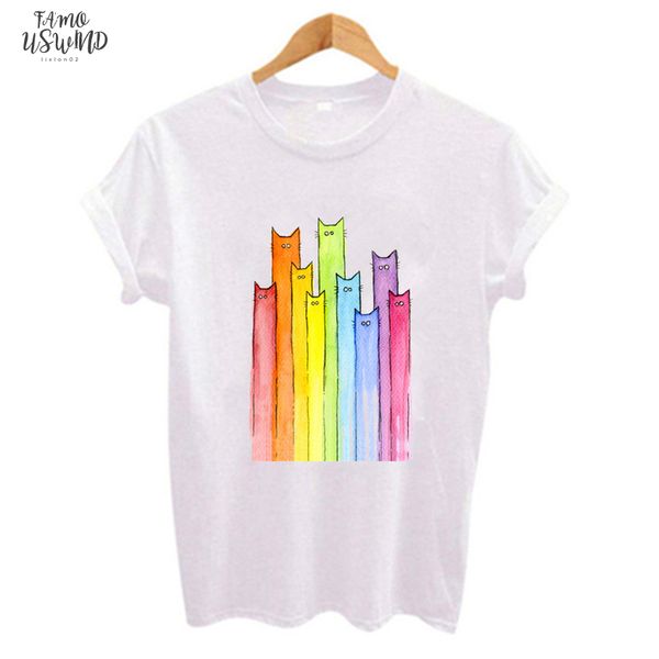 cute colorful long neck cat printed women t shirt casual white tee short sleeve o neck tee shirt femme
cute colorful long neck cat printed women t shirt casual white tee short sleeve o neck tee shirt femme