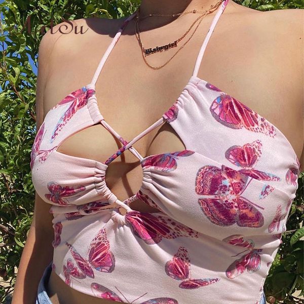 butterfly print cami summer backlesss halter kawaii pink crop women hollow out club tank cropped feminino, White
butterfly print cami summer backlesss halter kawaii pink crop women hollow out club tank cropped feminino, White