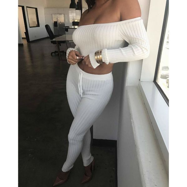 women off shoulder tracksuit set 2pcs t-shirt crop +drawstring pants women fitness bodycon suits female casual home suit, Gray
women off shoulder tracksuit set 2pcs t-shirt crop +drawstring pants women fitness bodycon suits female casual home suit, Gray