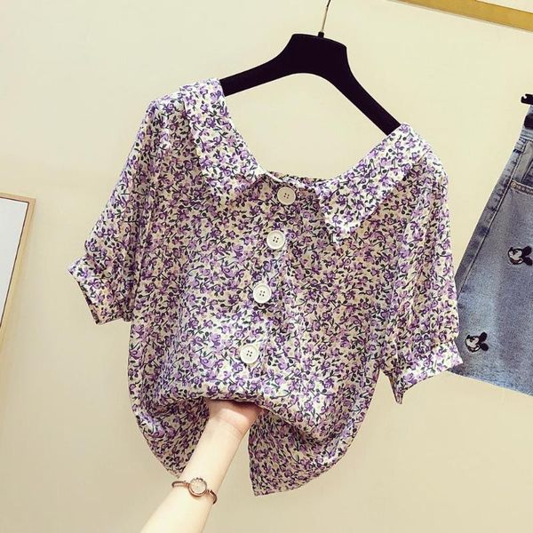 2020 summer women short sleeves floral shirt female casual blouse ladies blusas a3345, White
2020 summer women short sleeves floral shirt female casual blouse ladies blusas a3345, White