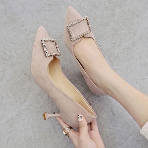 rhinestone square buckle ladies stiletto heels 2020 spring and autumn new winter all-match pink small fresh cat high heels, Black
rhinestone square buckle ladies stiletto heels 2020 spring and autumn new winter all-match pink small fresh cat high heels, Black