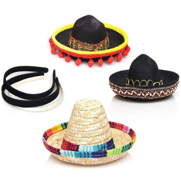 carnival halloween party moxican hat-mini party hat-mini sombrero hat