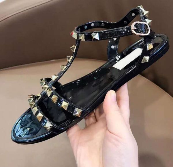designer design v brand women sandal flat rivets sandal pvc red wedding shoes flat bottomed beach shoes women's jelly 35-40, Black
designer design v brand women sandal flat rivets sandal pvc red wedding shoes flat bottomed beach shoes women's jelly 35-40, Black