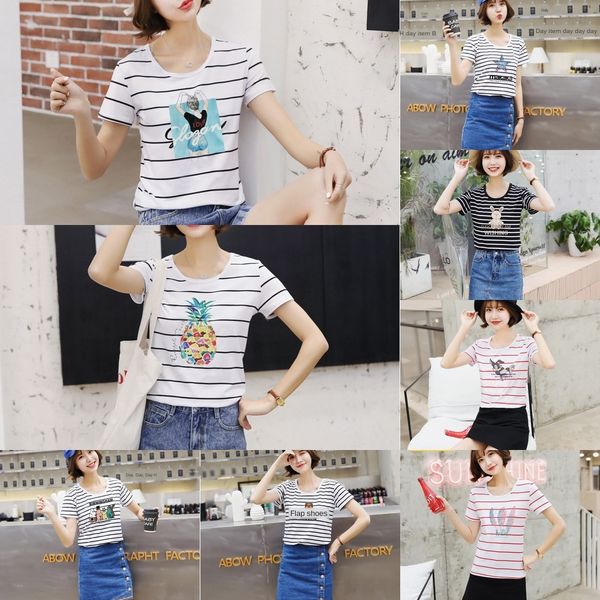 women's short-sleeved 2020 new summer women's korean style fresh and t-shirt sweet printed t-shirt 2001, White
women's short-sleeved 2020 new summer women's korean style fresh and t-shirt sweet printed t-shirt 2001, White