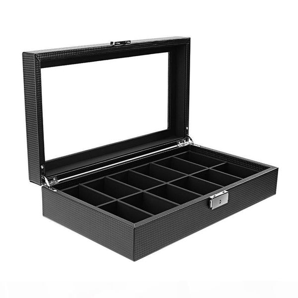 k black high -grade 12 slot luxury carbon fiber display design jewelry display watch box storage holder large glass window mx190713, Black;blue
k black high -grade 12 slot luxury carbon fiber display design jewelry display watch box storage holder large glass window mx190713, Black;blue