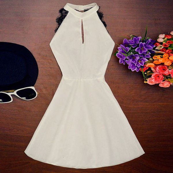 sleeveless dress new arrival backless lace hanging neck hole evening party aline mini dress black white, Black;gray
sleeveless dress new arrival backless lace hanging neck hole evening party aline mini dress black white, Black;gray