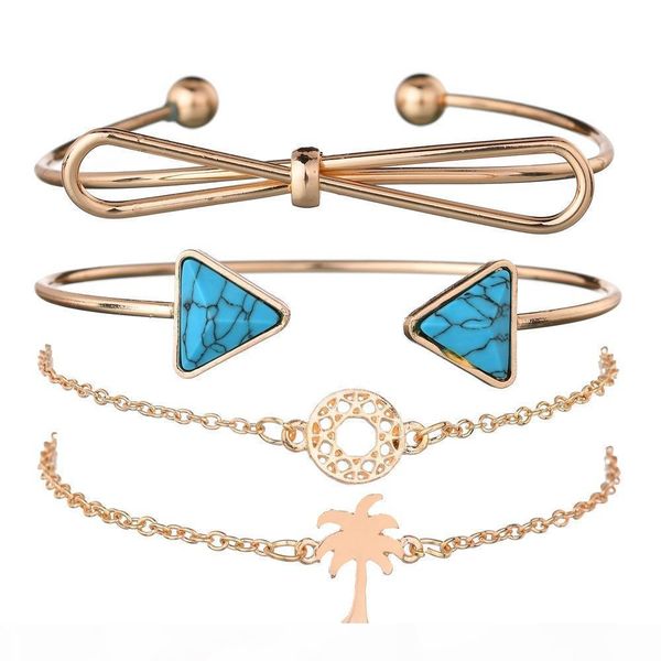 european and american fashionable personality new style street pat bow coconut tree pine triangle bracelet bracelet set, Silver
european and american fashionable personality new style street pat bow coconut tree pine triangle bracelet bracelet set, Silver