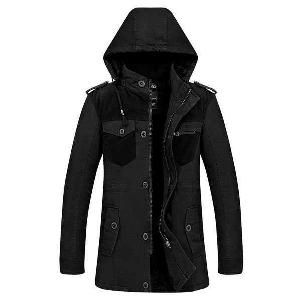 mens multiple pockets jackets autumn winter long sleeve hooded coats male slim fit plus velvet jacket, Black;brown
mens multiple pockets jackets autumn winter long sleeve hooded coats male slim fit plus velvet jacket, Black;brown