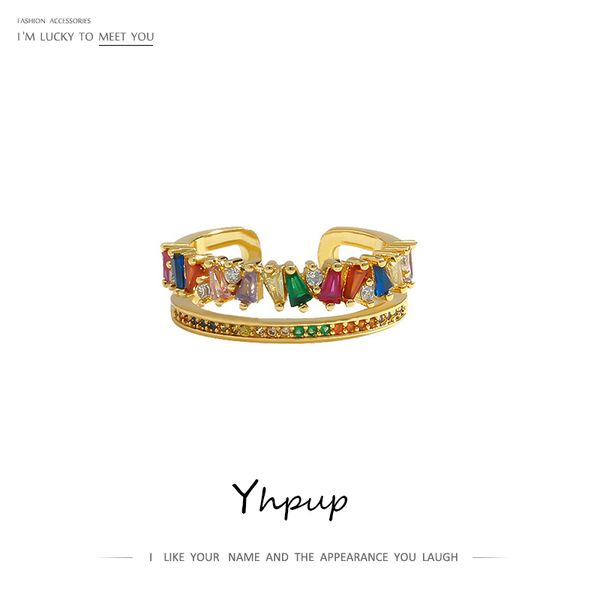 yhpup 2020 classic crown rainbow charm open ring colorful zirconia copper gold women ring for female party wedding jewelry, Golden;silver
yhpup 2020 classic crown rainbow charm open ring colorful zirconia copper gold women ring for female party wedding jewelry, Golden;silver