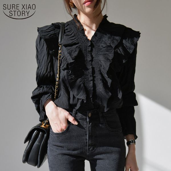 v-neck woman shirt solid blouse women 2020 autumn ruffle long sleeve korean office lady clothes with beige black 10573, White
v-neck woman shirt solid blouse women 2020 autumn ruffle long sleeve korean office lady clothes with beige black 10573, White