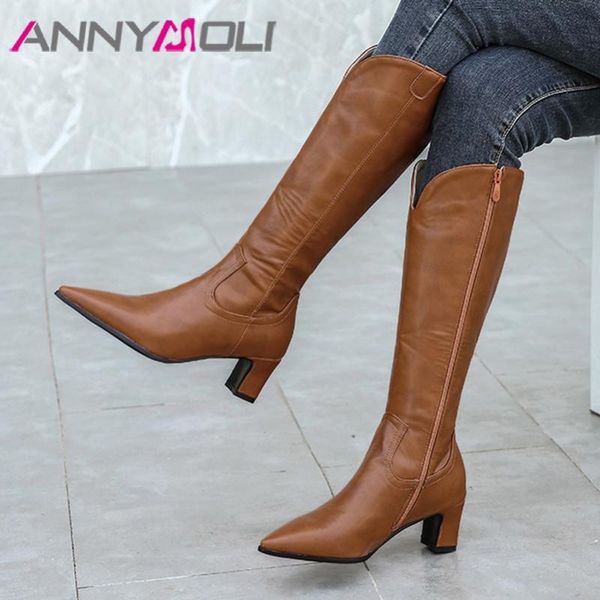 annymoli western boots woman high heel knee high boots chunky heel long zip pointed toe lady shoes autumn winter black 46
annymoli western boots woman high heel knee high boots chunky heel long zip pointed toe lady shoes autumn winter black 46
