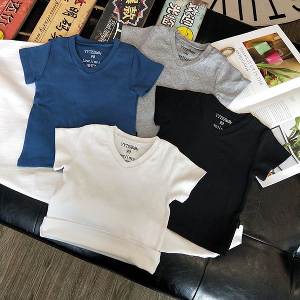 new half t-shirt sleeve men's short sleeve boy's black t-shirt baby children's white v-neck cotton fashionable children, Blue
new half t-shirt sleeve men's short sleeve boy's black t-shirt baby children's white v-neck cotton fashionable children, Blue