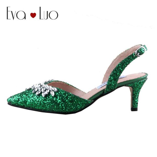 chs1161 custom handmade green glitter slingbacks low heel dress pumps big size pointed toe women shoes bridal wedding shoes, Black
chs1161 custom handmade green glitter slingbacks low heel dress pumps big size pointed toe women shoes bridal wedding shoes, Black