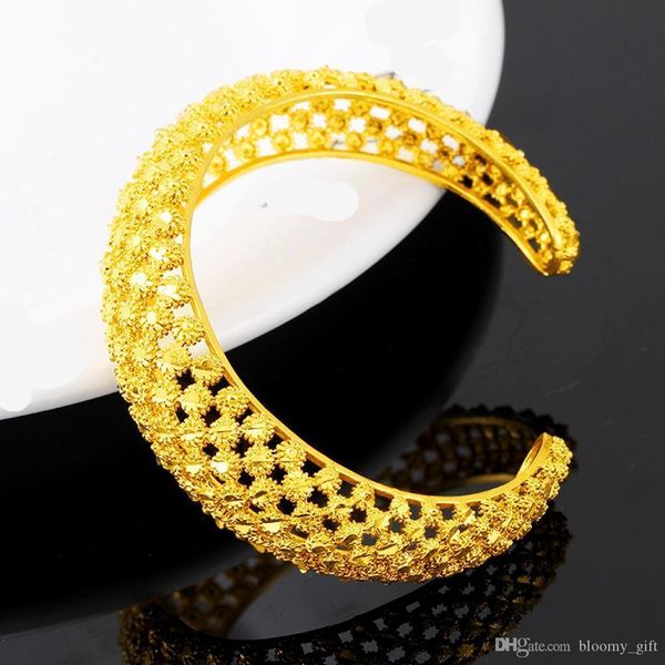 mesh cuff bangle exquisite 18k yellow gold filled solid womens bracelet beautiful wedding party gift dia 60mm, Black
mesh cuff bangle exquisite 18k yellow gold filled solid womens bracelet beautiful wedding party gift dia 60mm, Black