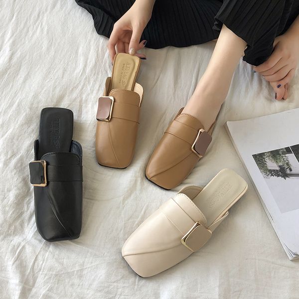 cover toe loafers flat shoes female womens slippers outdoor pantofle rivet luxury slides low 2020 soft designer summer basic, Black
cover toe loafers flat shoes female womens slippers outdoor pantofle rivet luxury slides low 2020 soft designer summer basic, Black