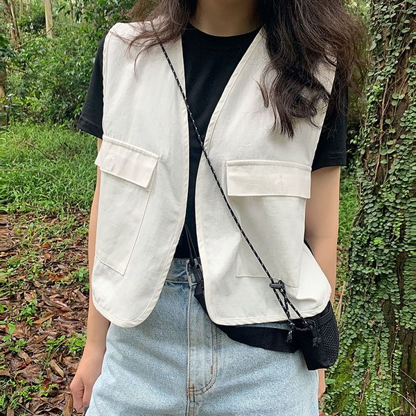 nnbaby new summer and autumn women's outer wear sleeveless coat tooling wind loose coat vest vest waistcoat, Black;white
nnbaby new summer and autumn women's outer wear sleeveless coat tooling wind loose coat vest vest waistcoat, Black;white