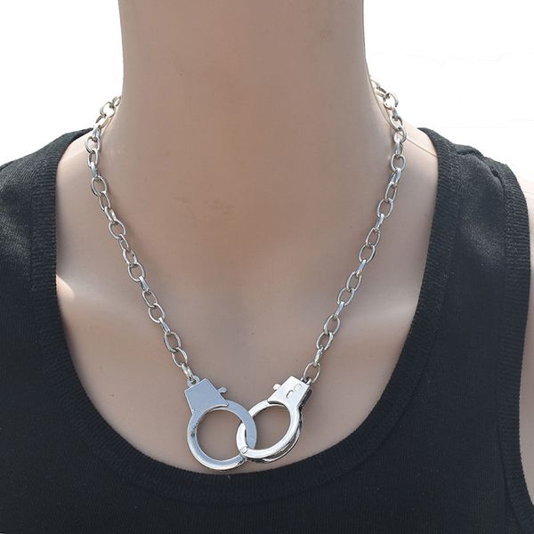 handcuffs pendant charm necklace women men jewelry gothic collar statement necklaces punk collares, Silver
handcuffs pendant charm necklace women men jewelry gothic collar statement necklaces punk collares, Silver