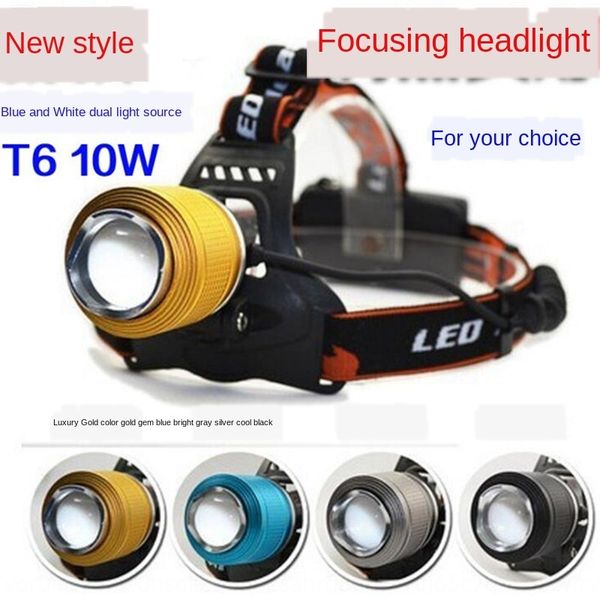 tbygn new blue and white double source t6 led strong new headlight t6 blue and white double headlights zoom charging long-range waterproof f
tbygn new blue and white double source t6 led strong new headlight t6 blue and white double headlights zoom charging long-range waterproof f