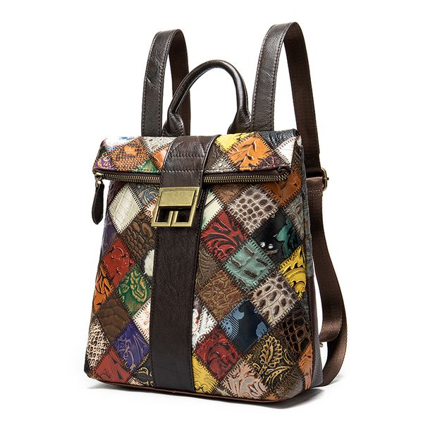 fashion new 2020 head layer cowhide women's bag national style splicing bag retro backpack women's color random splicing
fashion new 2020 head layer cowhide women's bag national style splicing bag retro backpack women's color random splicing