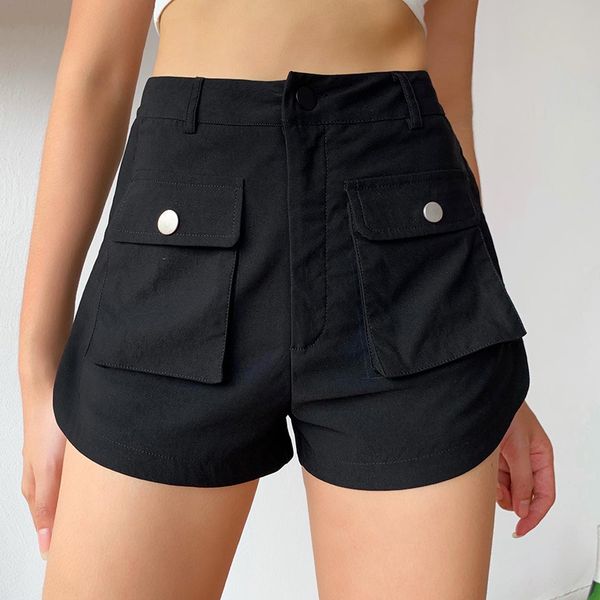 women's shorts arrivals 2021 women summer high waist black fashion street, White;black
women's shorts arrivals 2021 women summer high waist black fashion street, White;black