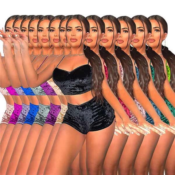 xs size summer women velet two piece set trendy tank crop shorts casual home pajamas solid color outfits sportswear 3517, Black;gray
xs size summer women velet two piece set trendy tank crop shorts casual home pajamas solid color outfits sportswear 3517, Black;gray