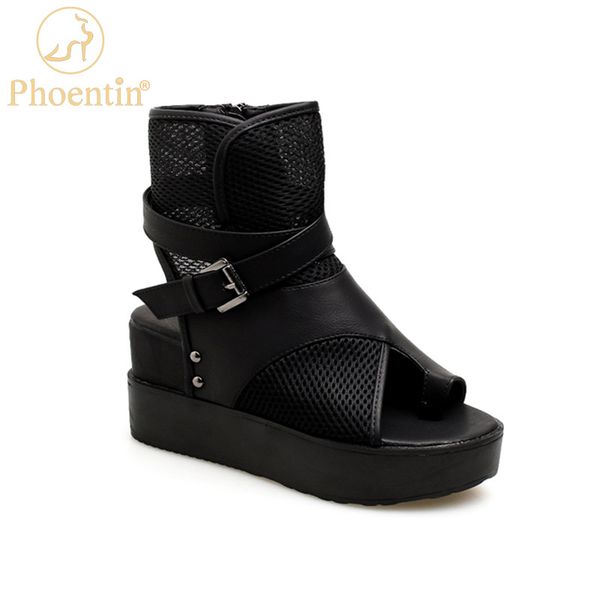 phoentin rome shoes women summber boots platform thick bottom women's shoes wedges mesh breathable sandals zipper ft1054, Black
phoentin rome shoes women summber boots platform thick bottom women's shoes wedges mesh breathable sandals zipper ft1054, Black
