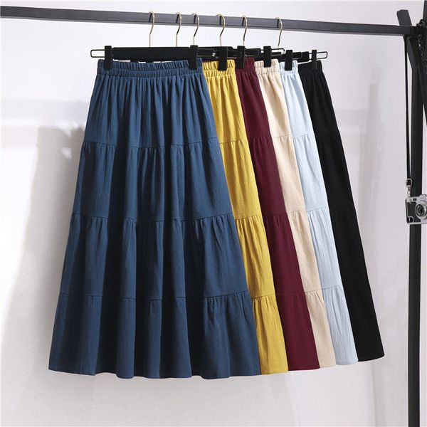 2020 new spring autumn women casual ankle-length high elastic waist skirt female vintage solid color pleated skirt x402, Black
2020 new spring autumn women casual ankle-length high elastic waist skirt female vintage solid color pleated skirt x402, Black
