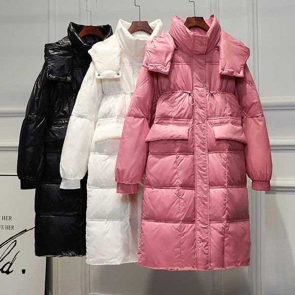 women's down & parkas winter women detachable hooded 90% white duck loose long coat thickness warm stand collar outwear, Black
women's down & parkas winter women detachable hooded 90% white duck loose long coat thickness warm stand collar outwear, Black