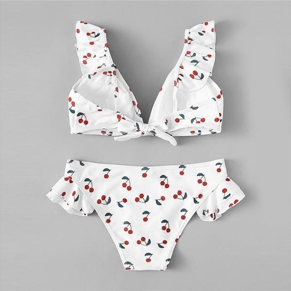 summer bikinis set cherry polka dot print ruffle with low rise floral bottoms swimwear women plunge neck cute swimsuit, White;black
summer bikinis set cherry polka dot print ruffle with low rise floral bottoms swimwear women plunge neck cute swimsuit, White;black