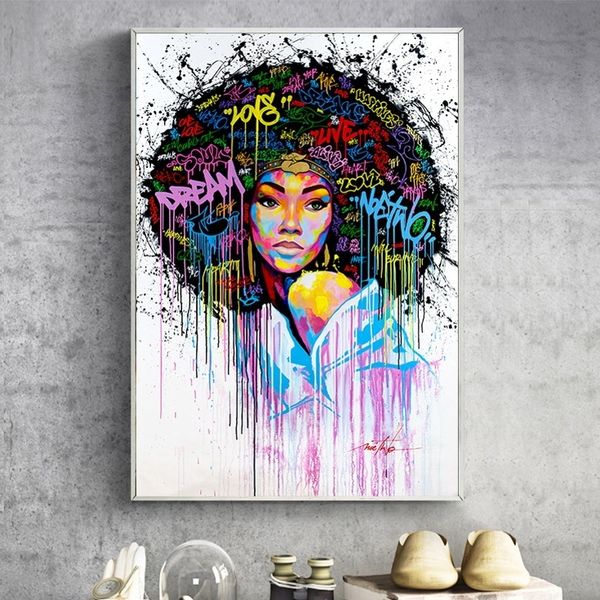 pop art abstract colorful charming girl canvas painting modern graffiti art posters & prints wall art pictures for living room decor
pop art abstract colorful charming girl canvas painting modern graffiti art posters & prints wall art pictures for living room decor