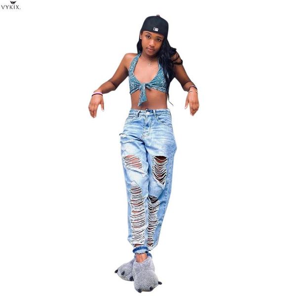 2020 summer denim pants women retro solid hole jeans ripped pencil trousers streetwear loose high waist lady clubwear pants, Blue
2020 summer denim pants women retro solid hole jeans ripped pencil trousers streetwear loose high waist lady clubwear pants, Blue