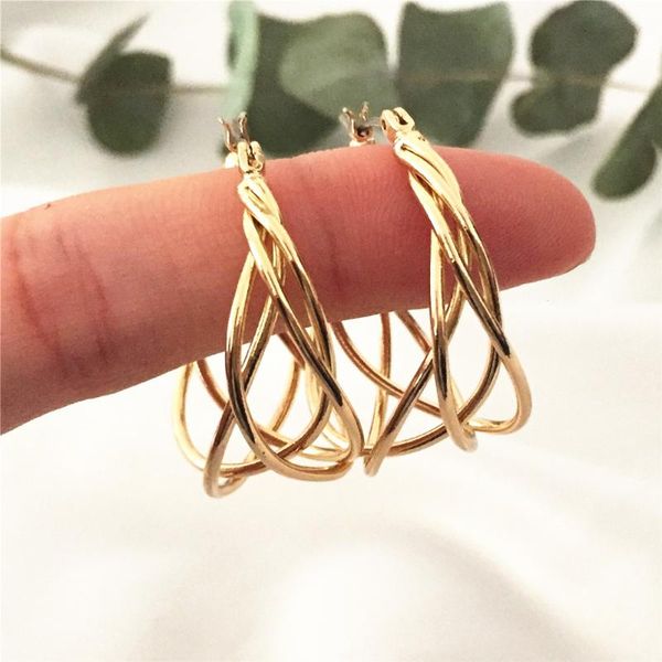 casual gold color plating 4 wire interwine hoop earrings for women girl dainty jewelry gift performance, Golden;silver
casual gold color plating 4 wire interwine hoop earrings for women girl dainty jewelry gift performance, Golden;silver