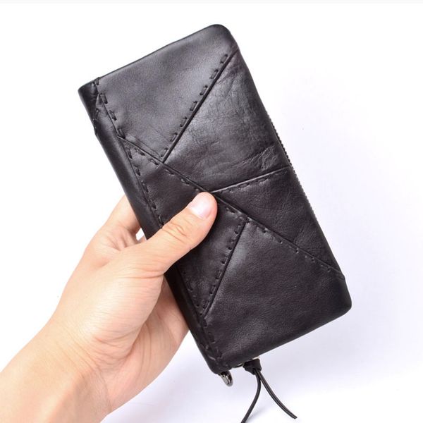 aber original handmade wallet men retro patchwork wallet first layer of leather large long zipper men vintage wallet, Red;black
aber original handmade wallet men retro patchwork wallet first layer of leather large long zipper men vintage wallet, Red;black
