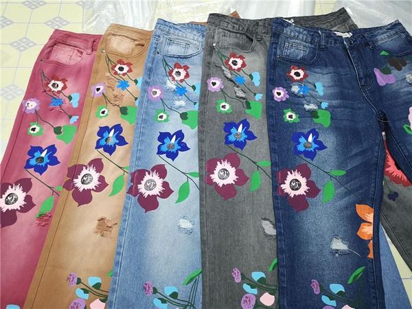 с кармашками для женщин конструктора jeans повседневная современная мода streetwear цветочные straight летние женские джинсы стрейч отбеленн, Blue
с кармашками для женщин конструктора jeans повседневная современная мода streetwear цветочные straight летние женские джинсы стрейч отбеленн, Blue