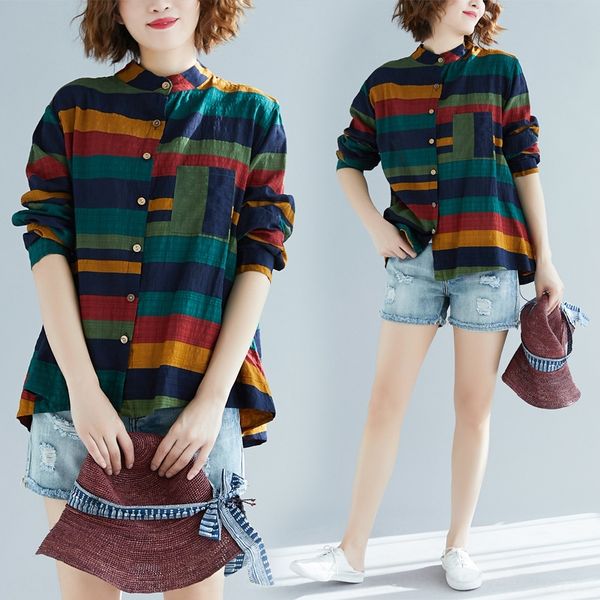 2019 season new artistic large size loose striped for women 2019 season new artistic large size loose striped shirt shirt for women, White
2019 season new artistic large size loose striped for women 2019 season new artistic large size loose striped shirt shirt for women, White