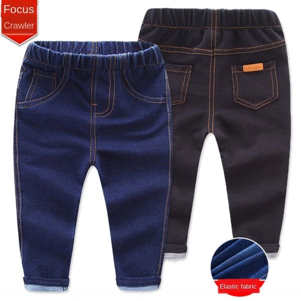 autumn 2020 and and wear girls' children's wear jeans baby's stretch pants children's jeans pants, Blue