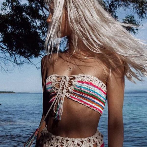 bikini women handmade knitted swim suit camisoles female summer boho beachwear cover up strapless bathing sunbath, White;black
bikini women handmade knitted swim suit camisoles female summer boho beachwear cover up strapless bathing sunbath, White;black