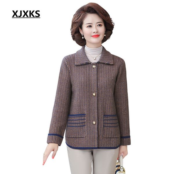 women's jackets xjxks fashion lapel wome jacket 2021 autumn winter comfortable cashmere knitted cardigan women coat, Black;brown
women's jackets xjxks fashion lapel wome jacket 2021 autumn winter comfortable cashmere knitted cardigan women coat, Black;brown