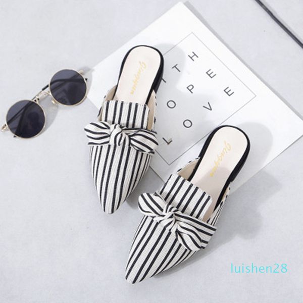 elegant striped women mules slippers pointed-toe flat ladies office shoes butterfly-knot decoration women shoes summer slides l28, Black
elegant striped women mules slippers pointed-toe flat ladies office shoes butterfly-knot decoration women shoes summer slides l28, Black