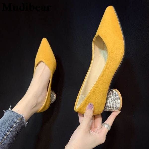mudibear 2020 new single shoes heel comfortable shallow mouth women's single golden bright diamond pointed suede high heel shoes, Black
mudibear 2020 new single shoes heel comfortable shallow mouth women's single golden bright diamond pointed suede high heel shoes, Black