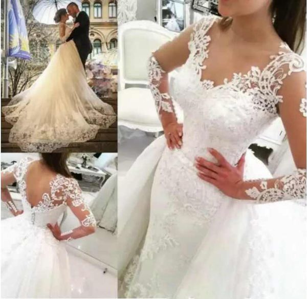 wedding dresses detachable train removable skirt princess bridal ball gowns long sleeves wedding gowns petites plus size, White
wedding dresses detachable train removable skirt princess bridal ball gowns long sleeves wedding gowns petites plus size, White