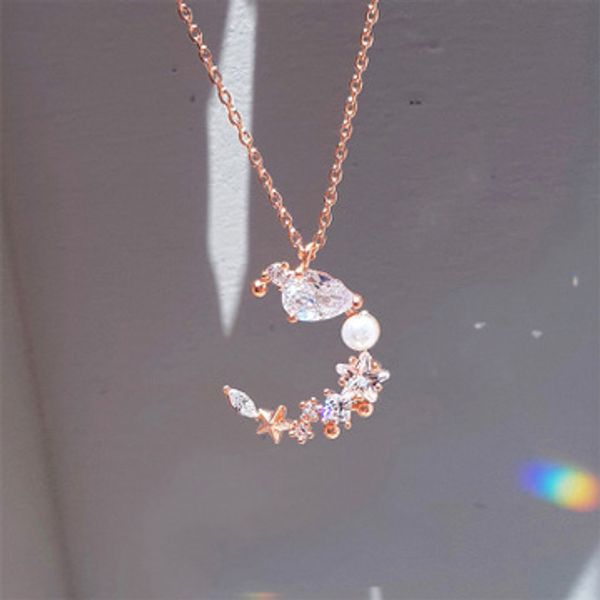 2020 fashion new moon necklace korean clavicle chain simple temperament personality necklace, Silver
2020 fashion new moon necklace korean clavicle chain simple temperament personality necklace, Silver