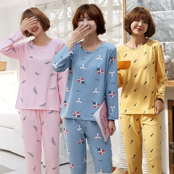 new autumn long sleeve pajamas pajamas women's pure color sweet summer thin home clothes women's large size suit, Blue;red
new autumn long sleeve pajamas pajamas women's pure color sweet summer thin home clothes women's large size suit, Blue;red